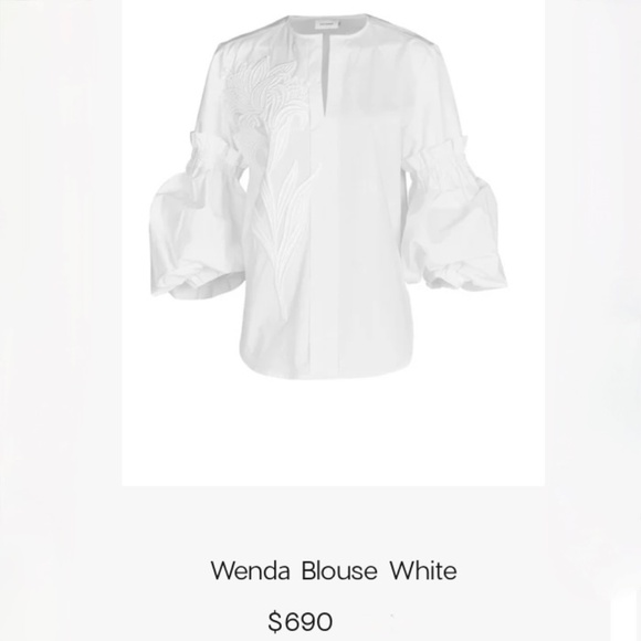 Silvia Tcherassi White Cotton Embroidered Wenda  Blouse Top Sz S  NEW - Picture 9 of 15